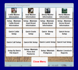 Livestock Menu