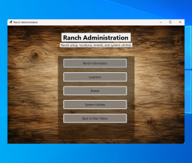 Ranch Administration Menu